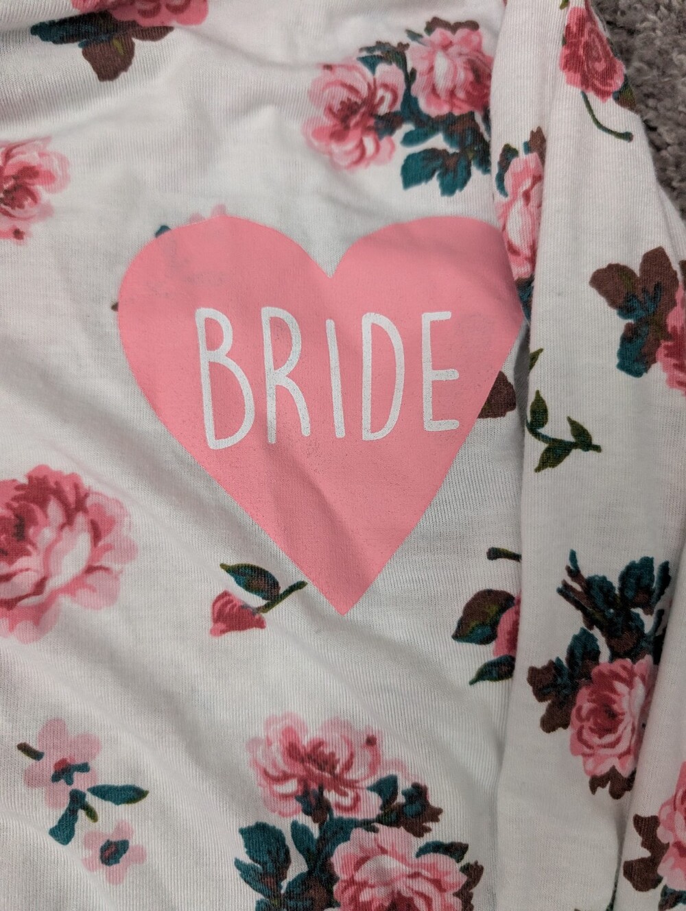 Floral 'Bride' Robe with Pink Roses - Picture 2 of 2